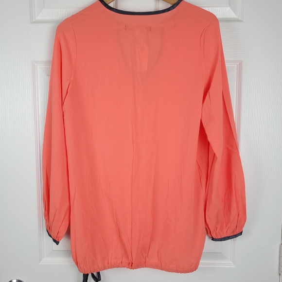 NWT Turk + Taylor Coral Sofia Blouse - Picture 2 of 8